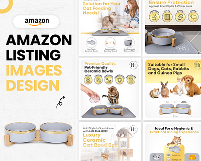 Listing Images- Pet Friendly Ceramic Bowl amazon branding design graphic design graphicdesign illustration listingimages photoshop