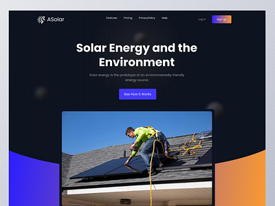Solar panel website | Energy technology animation design electicity energy environment probuct saas solar solar energy solar web ui ui landing page ux website