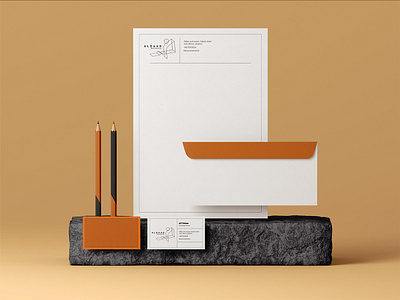 AL-DAAD book upcycling brand identity branding brown graphic design identity minimal orange stationary visuals