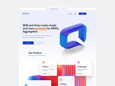 Telecom - Landing Page - TLP01102023 3d renders clean communication landing page modern telecom ui uiux ux vibrant web web design