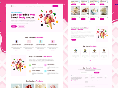 Ice Cream - Ice Cream Website Landing Page Concept 3d animation branding design figma graphic design ice cream bar icecream landing page motion graphics ui ux website