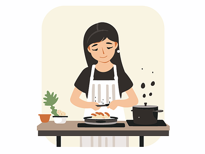 Girl Cooking - Creative Flavors in the Kitchen confidence cooking cooking art creative culinary culinary creativity culinary passion delicious food flavor food food presentation girl kitchen love for cooking passion