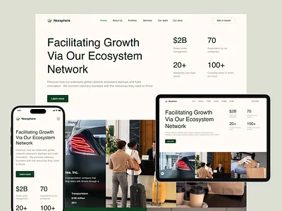 Nexsphere - Capital Company Website Design | Responsive version business capital company company profile corporate finance investment landing page ui design website