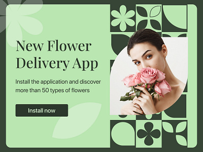 Flower Delivery App Banner app application banner branding delivery design flower graphic design illustration ui vector web web design
