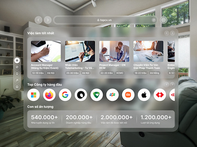 TopCv.vn on Apple Vision Pro? Job Searching UI app vision pro job searching vision pro