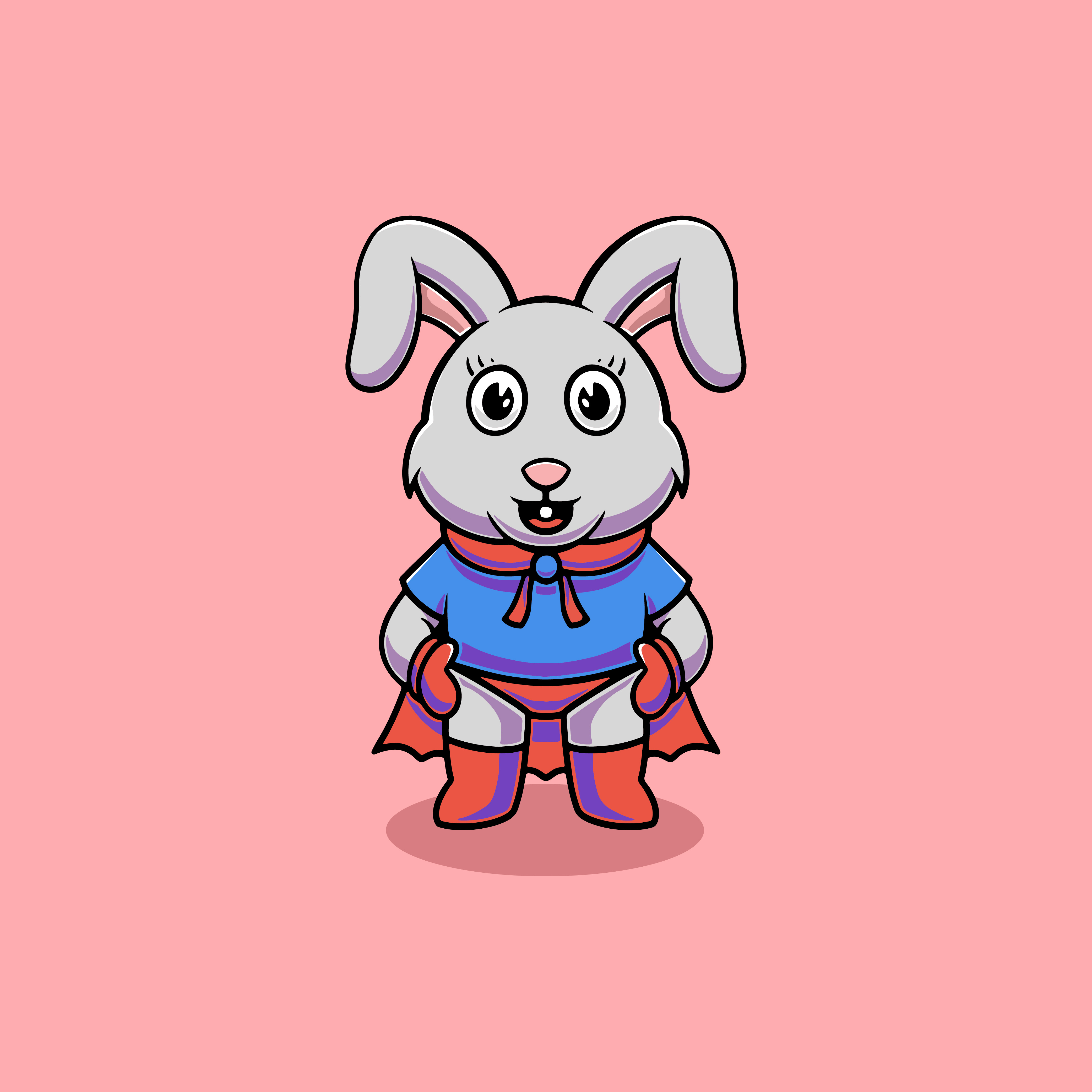 Cute Rabbit is a Hero Illustration saviors