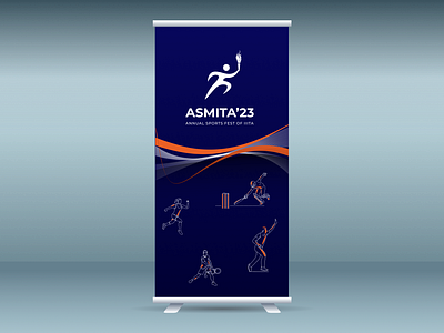 Standee for Sports Fest, IIITA banner design graphic design illustration sports vector