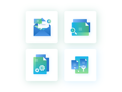 Blue-green icons about blue contact download free green icon icons services set work
