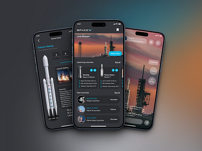 SpaceX Launches App app design figma mobileapp rocket spacex uiux