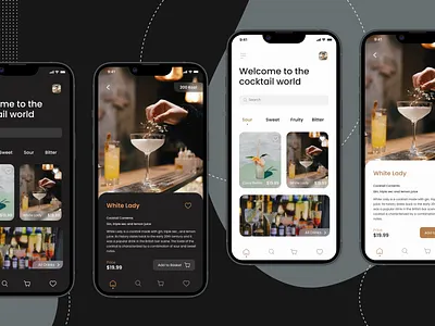 Cocktail World App Design adobexd app appdesign cocktailapp figma mobile uiux