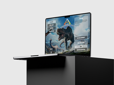 ARK: Survival Evolved UI Redesign ark design dinosaurs epic figma game hud inspiration interaction pc redesign steam survival evolved ui user experience user interface ux video game