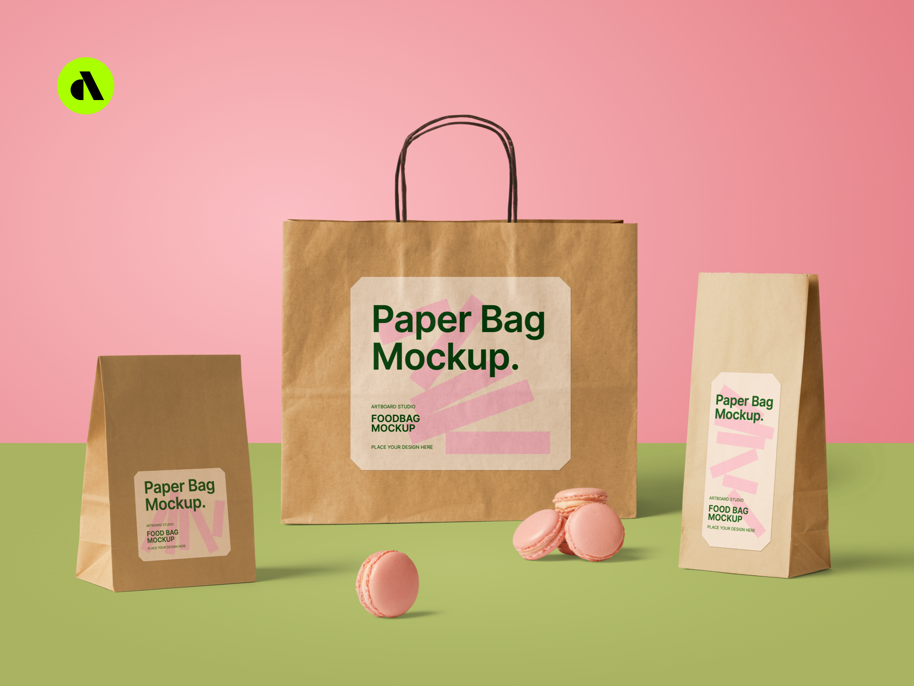 Paper Bag Mockup With Other Food Packaging Items artboard studio bag mockup branding design free free bag mockup free mockup free mockups free paper bag mockup graphic design illustration logo mockup mockups paper bag paper bag design paper bag mockup ui