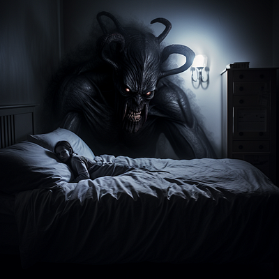 My Sleep Paralysis Demon creepy demon digital horror scary sleep paralysis