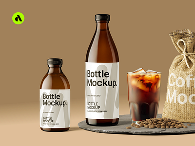 Clear Glass Bottle with Cold Brew Coffee Mockup - Free Download Images High  Quality PNG, JPG