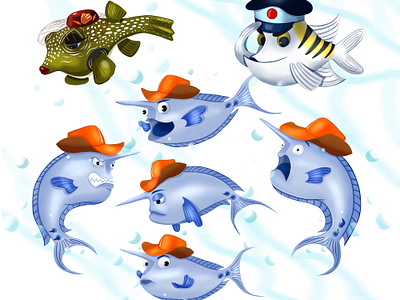 Sea Life Magazine illustration. Fish character design article illustration character character concept character design design digital 2d fish illustration magazine design red sea