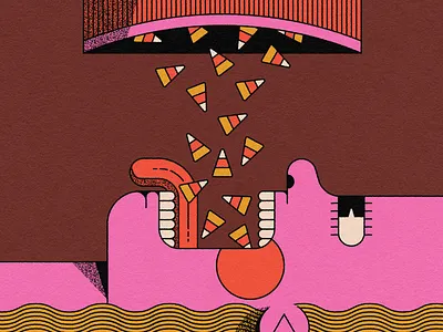 Vectober 23 03 // Sweet candy candycorn halloween illustration line art vectober