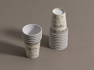 Coffee Cup Mockup 3d bag cinema4d coffee craft cup mockup paper product redshift render