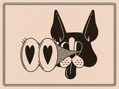 Vectober 23 06 // Eye boston terrier dog eyes heart illustration line art vectober