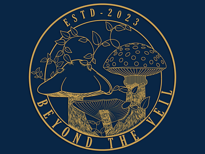 Logo Design For Beyond the Veil Brand branding drawing logo graphic design logo mushroom vector vintage logo