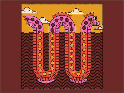 Vectober 23 11 // Serpent illustration line art serpent vectober water