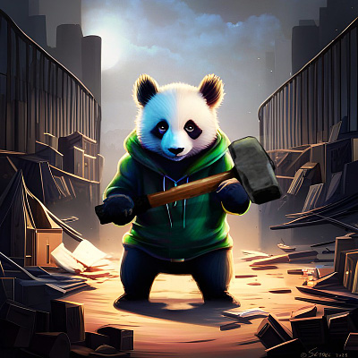 Panda Sledger illustration