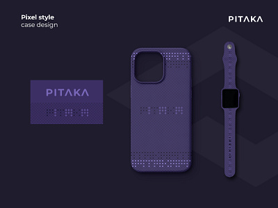Pitaka phone case and watch band in pixel style band branding case illustration mobile phone pitaka pixel watch