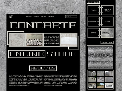 Concrete Store in Brutalist style design figma online store promo shot ui ux web design