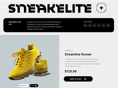 SneakLite - Product page smooth transition animation ecommerce homepage interaction interactive landing page modern product sneakers sport trainers transition ui ux