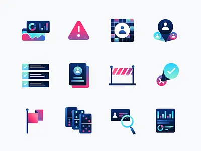 Risk Management Icons background check bar graph compliance data report graph icon design line graph pep profile red flag risk management sanctions