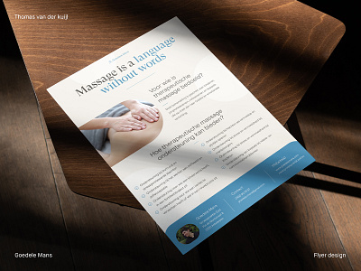 Massage therapeutic professional print flyer design black blue branding brochure clean creative graphic design logo luxury massage minimal poster print spa taupe therapy