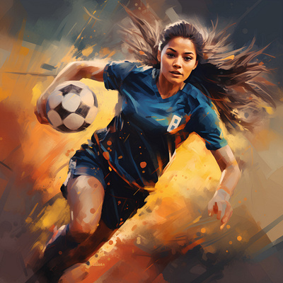 Women soccer player ai art design graphic design illustration soccer woman player