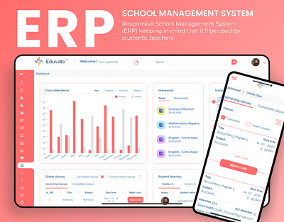 School's ERP application branding graphic design ui