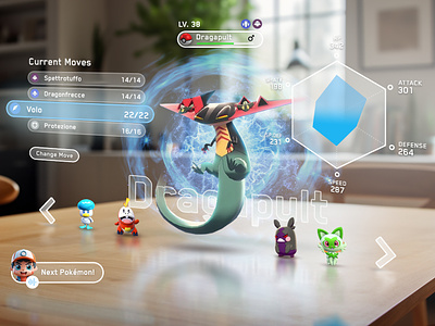 Pokémon Game MR concept apple ar augmented concept game mixed mr oculus pokémon pro quest3 scarlet shield sword tabletop ui violet virtual vision vr
