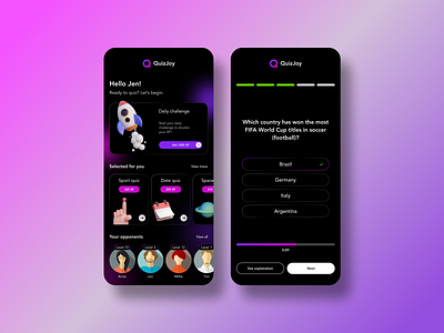 Quiz App answer app compete design question questions quiz quizapp ui uidesign uiux ux website