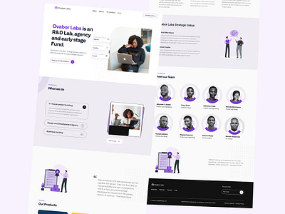 Ovabor Labs Landing Page agency design funding hero section landing page project ui uiux website