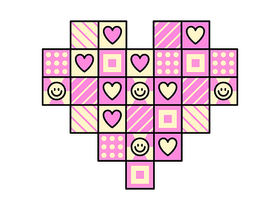 Block Pixel Heart adobeillustrator art artwork design dribbble heart illustration love pixelart vector