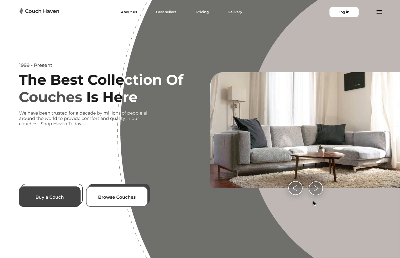Couch Haven; Furniture Landing Page by WisdomUgbeshe on Dribbble