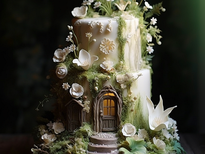 Faerie Cake Escape cake digital art digital photograph faerie fairy food hyperrealism