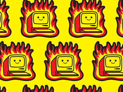 Torched Computer branding burn illustration illustrator mac the creative pain tourched vector