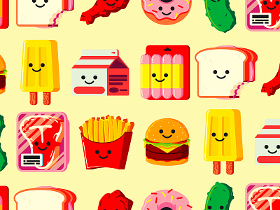 Foodies burgers enamel pins food foodies fries icons illustration illustrator popsicles snacks the creative pain vector