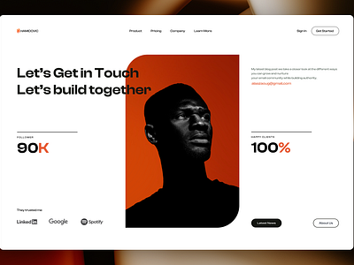 Hero for a freelance solopreneur landing page branding design figma logo typography ui ux