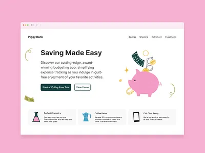 Daily UI 03: Landing Page bank landing page banking ui daily ui daily ui landing page landing page ui ui challenge ui design ui landing page finance
