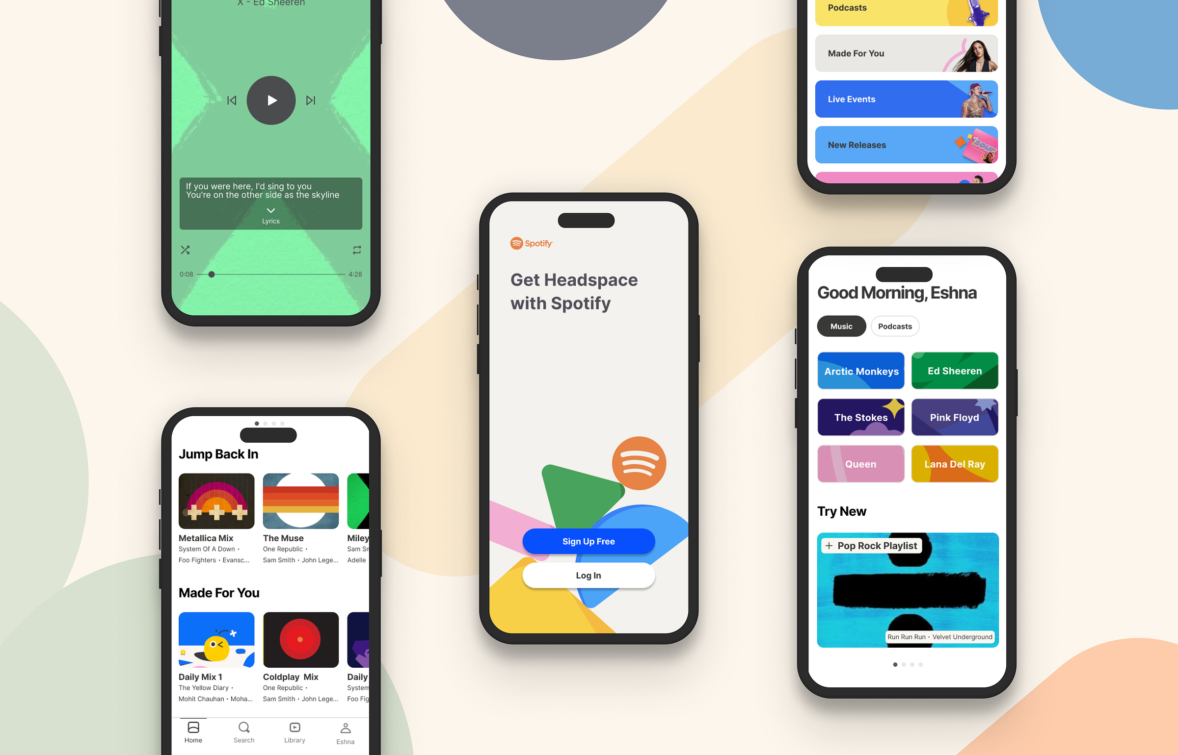 Spotify X Headspace by Eshna S on Dribbble