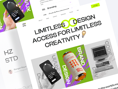Hazuto Studio - Agency Landing Page agency branding clean design digital home page landing page modern ui web design website