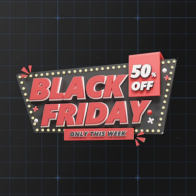 Black Friday 3d 3d icon 3d illustration 3d text figma icon text ui