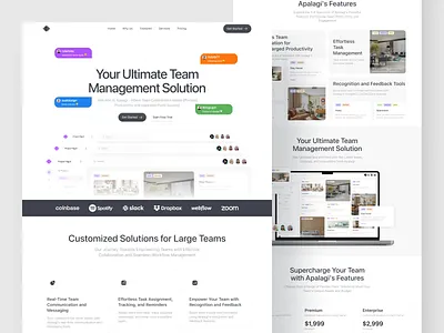 Apalagi - Team Management Landing Page management minimal productivity project management project manager saas saas design saas landing page saas product saas website task task management software team task management software team management team manager to do list tracking web web design website