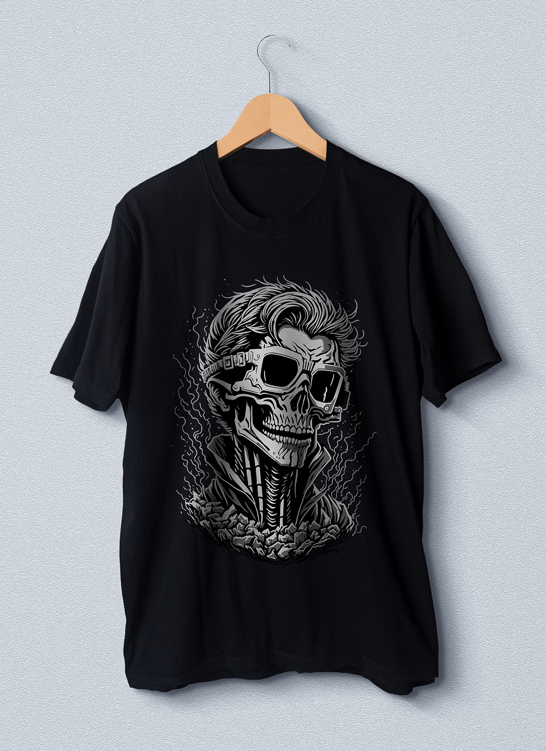 Skull Rock adobe illustrator artwork cool dark design digital art drawing illustration portrait skull skull rock skulls t shirt design trendy tshirt
