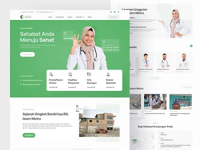 Redesign Website RS Islam Metro Lampung clinic design figma healthcare hospital landing page medical product design redesign rumah sakit ui ui design user interface ux web design website website design
