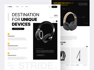 Device Landing Page black clean design device interface design minal design minimal minimalistic modern design modern ui smart device web web design yello