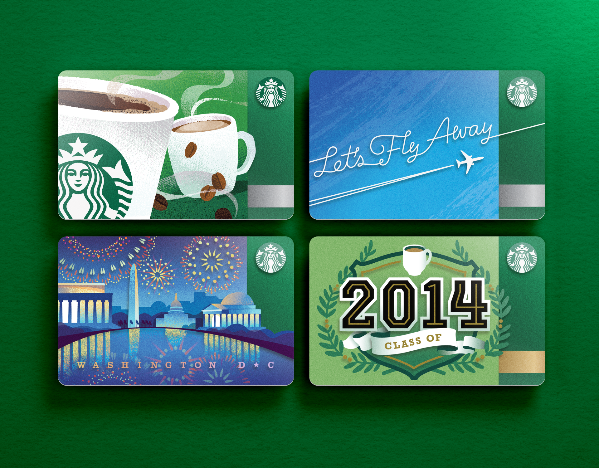 Starbucks Gift Cards art artwork birthday card coffee corporate design gift hawaii illustration lettering owl print starbucks travel